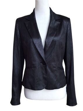 Rodika Zanian Vintage Shimmer Black Blazer Jacket